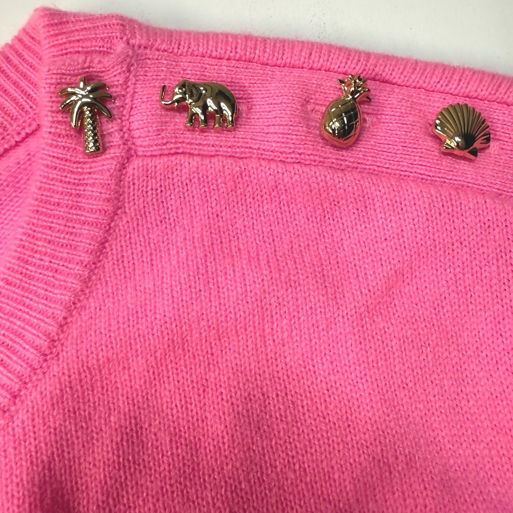 Lilly Pulitzer Delvin Cashmere Sweater Pink Sorbet Size L NWT - Picture 6 of 6